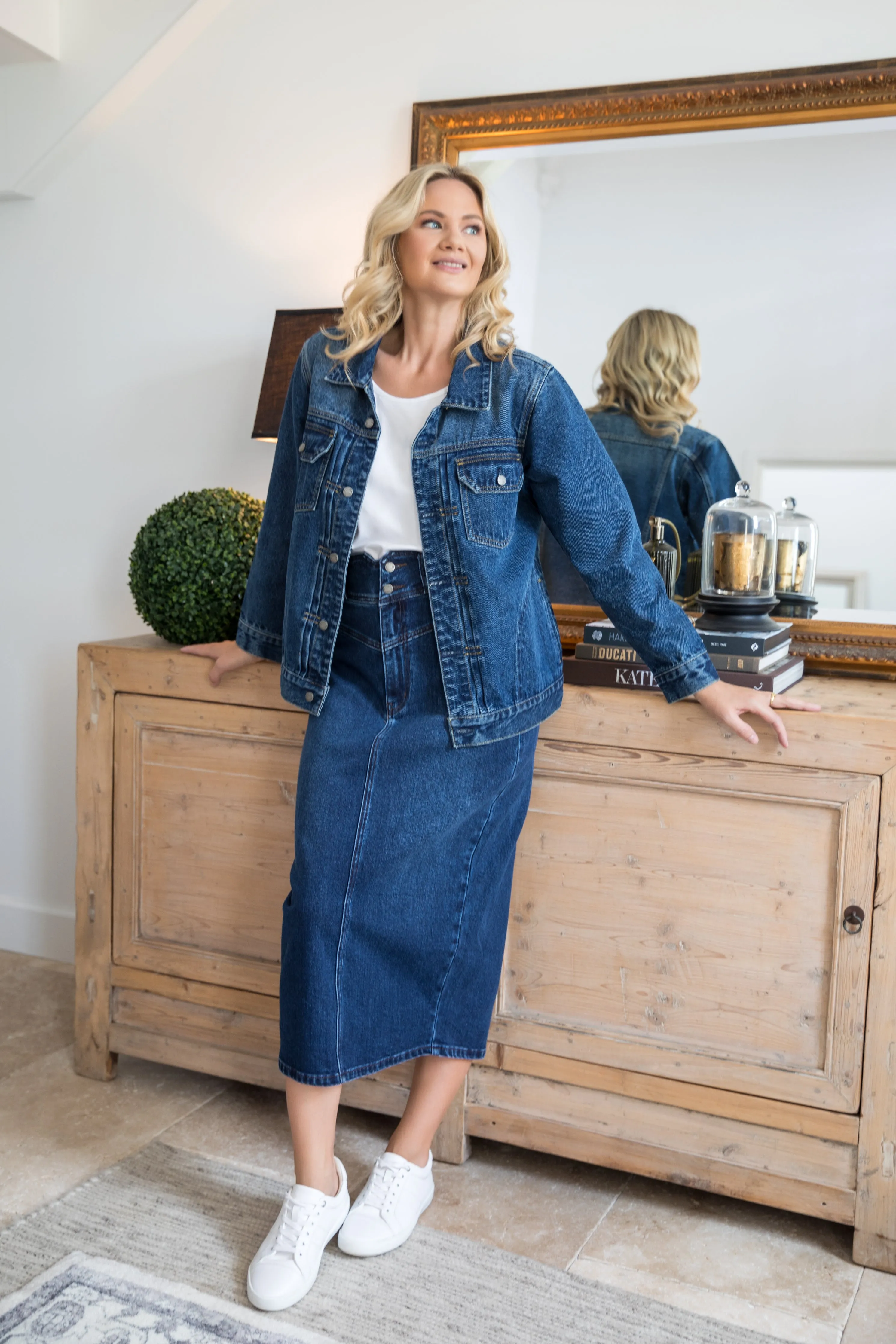 Denim Maxi Skirt | Dark Denim | FINAL SALE