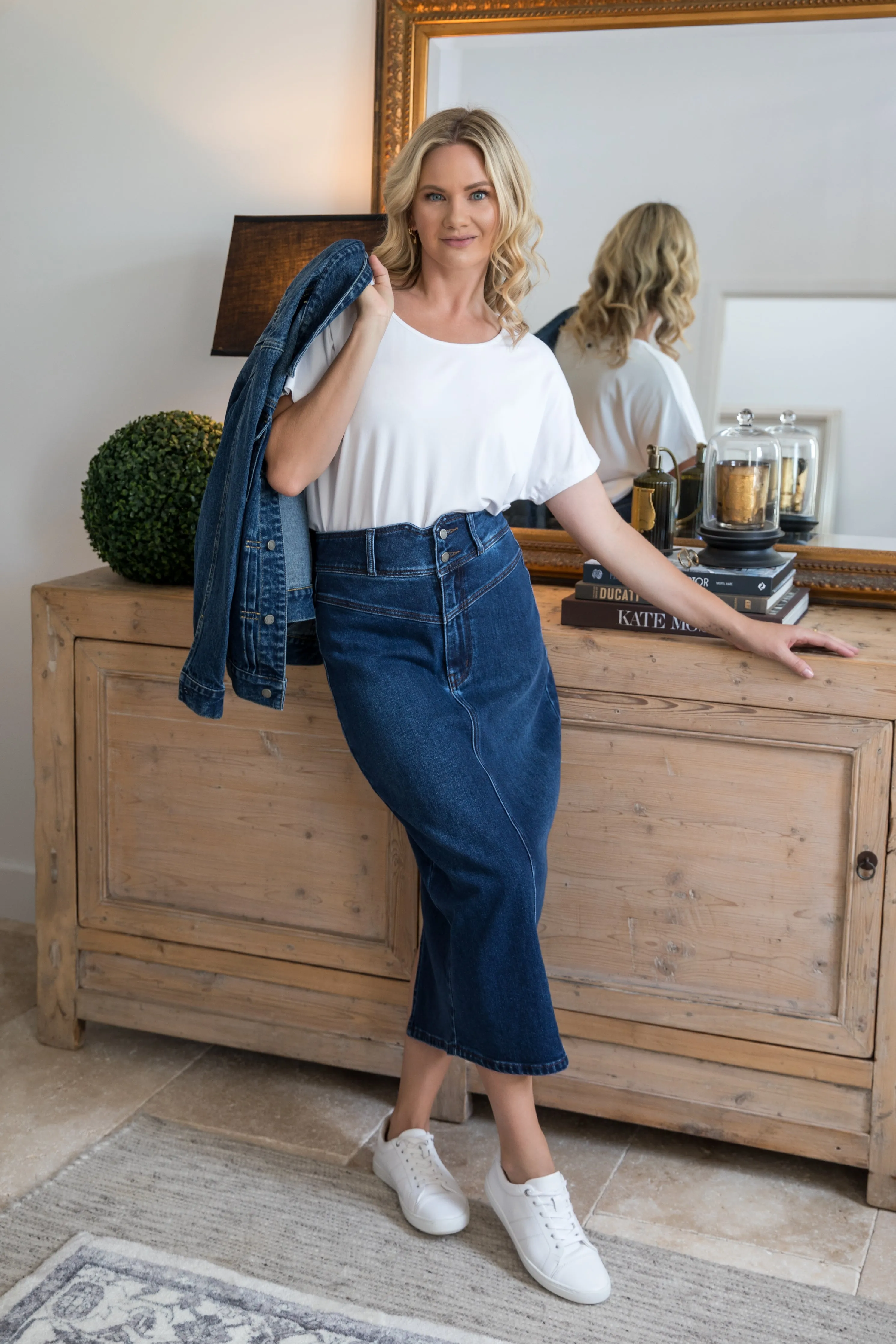 Denim Maxi Skirt | Dark Denim | FINAL SALE