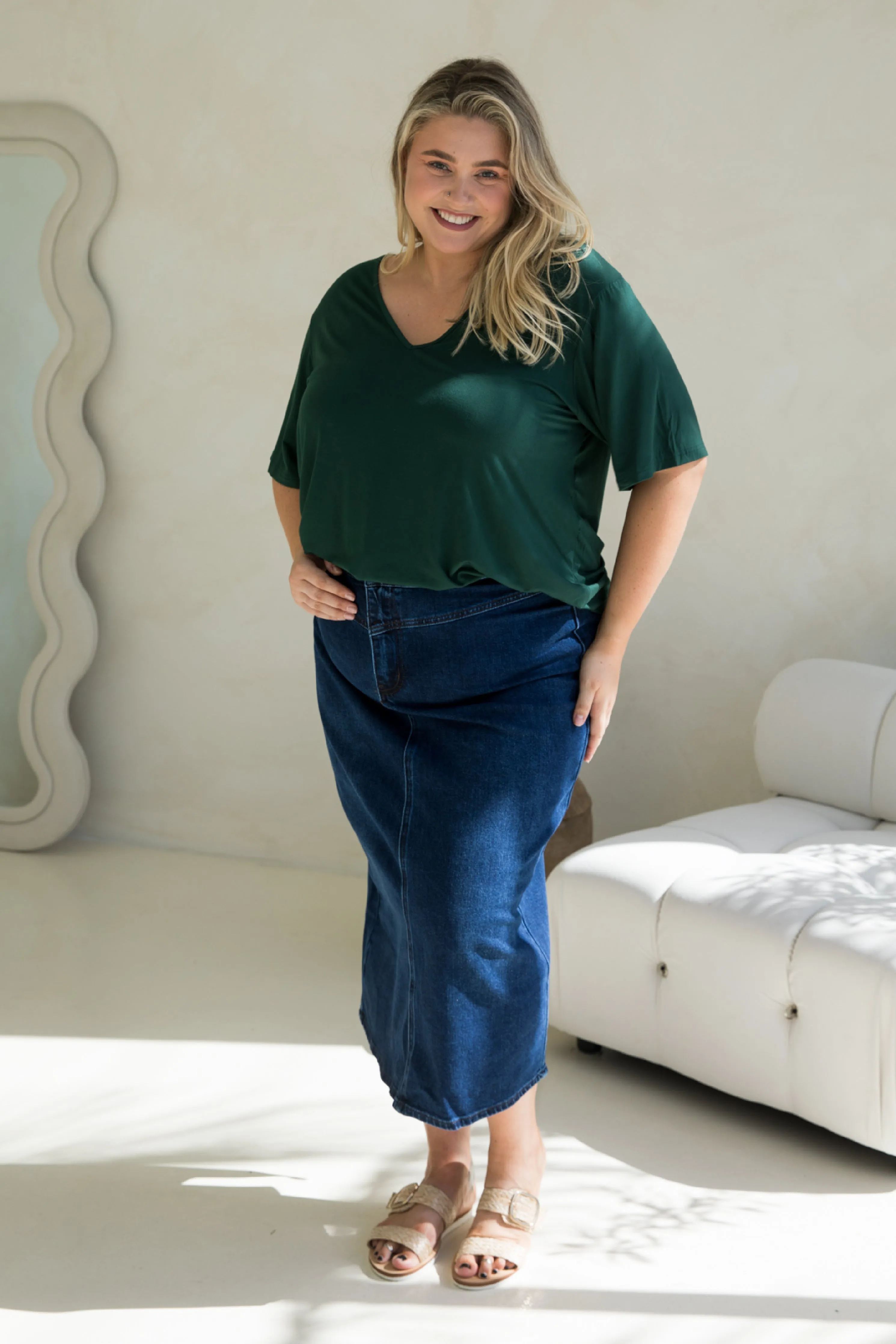 Denim Maxi Skirt | Dark Denim | FINAL SALE