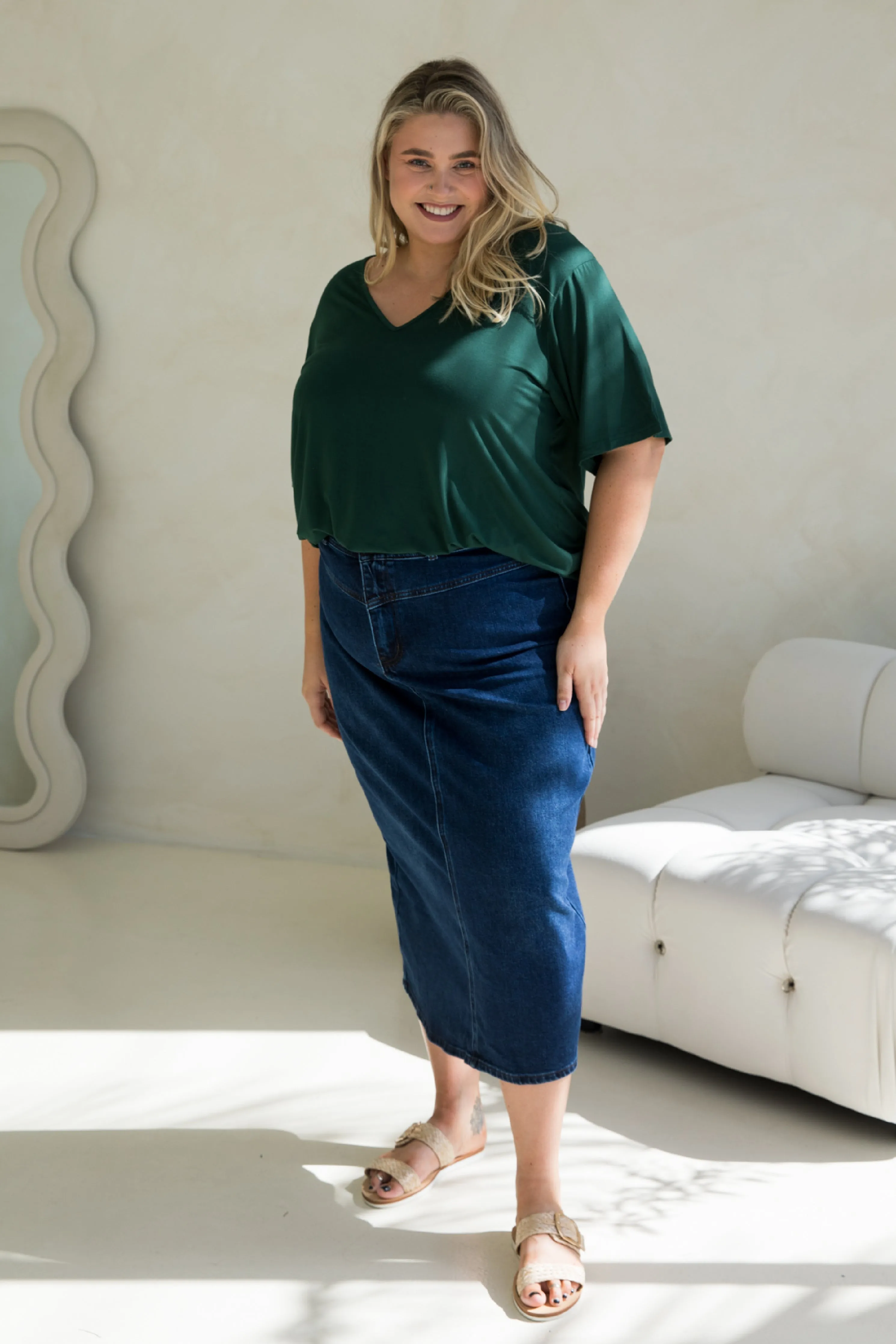 Denim Maxi Skirt | Dark Denim | FINAL SALE