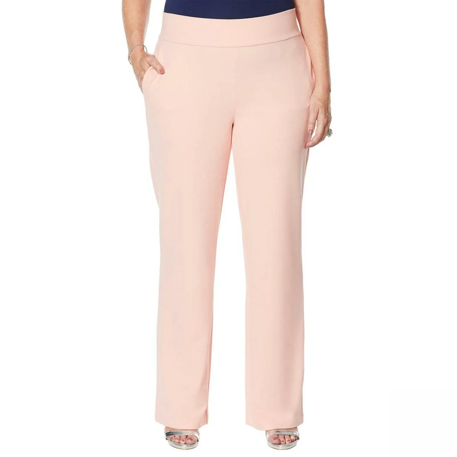 DG2 by Diane Gilman Women's Plus Size Wrinkle-Resistant Stretch Pull-On Trousers