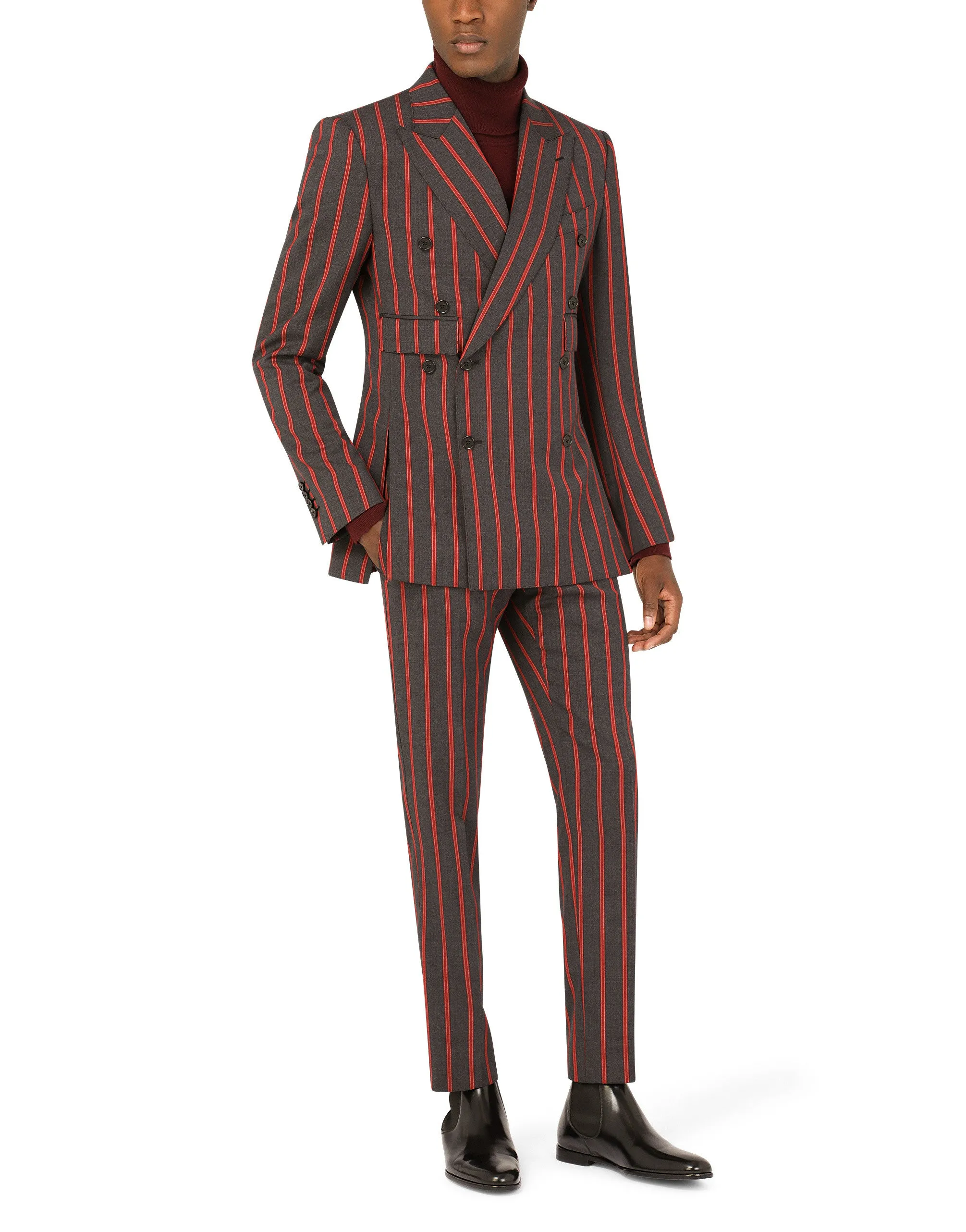Double-breasted pinstripe wool Sicilia-fit suit