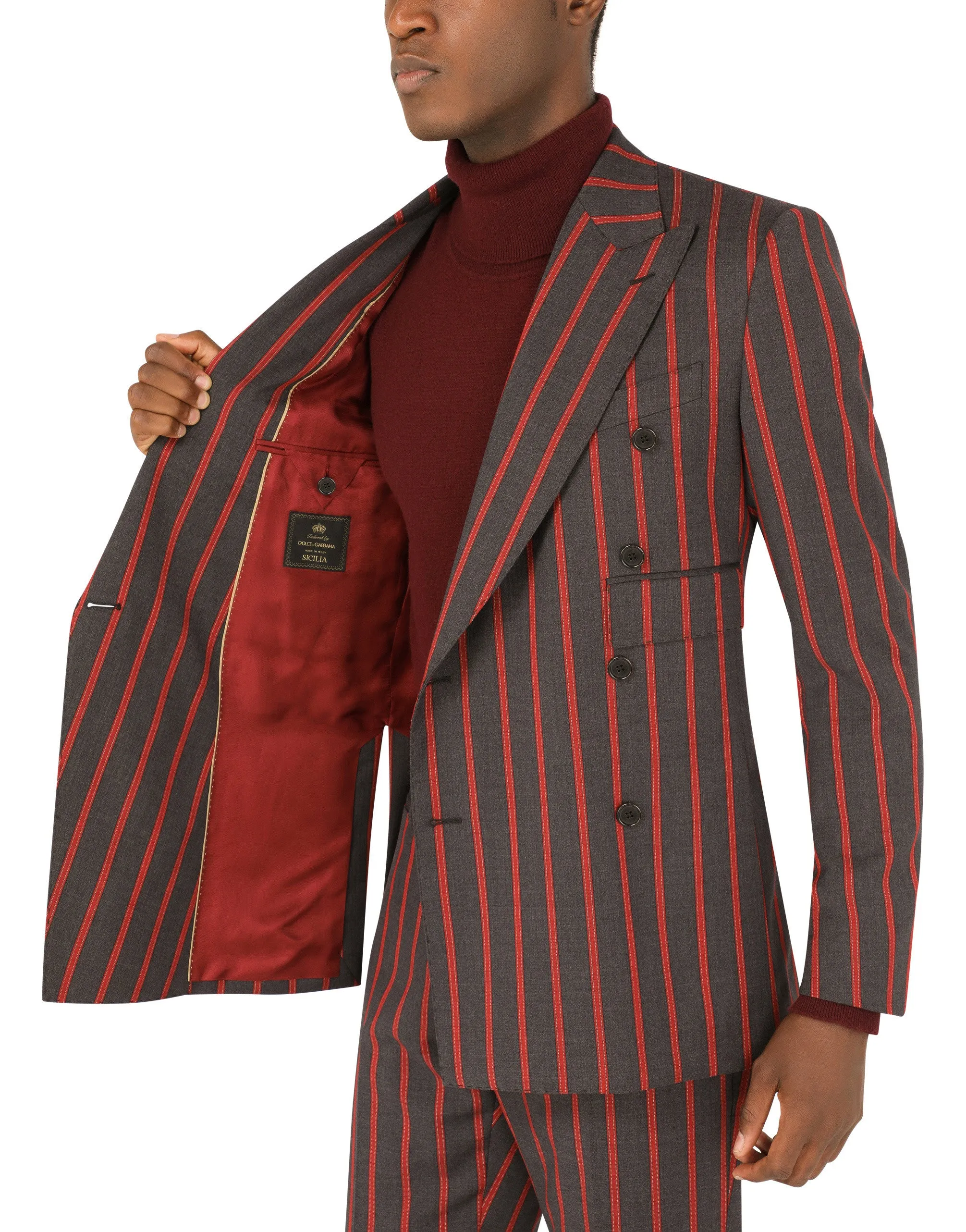 Double-breasted pinstripe wool Sicilia-fit suit