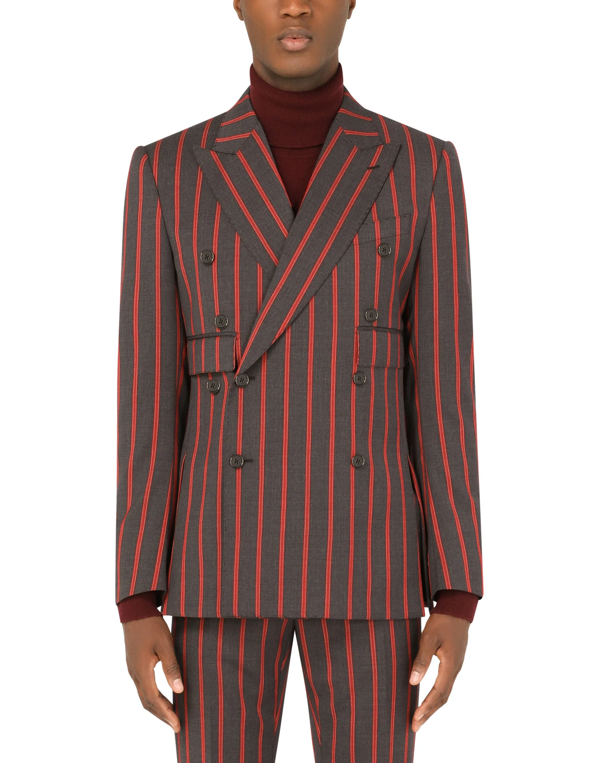 Double-breasted pinstripe wool Sicilia-fit suit