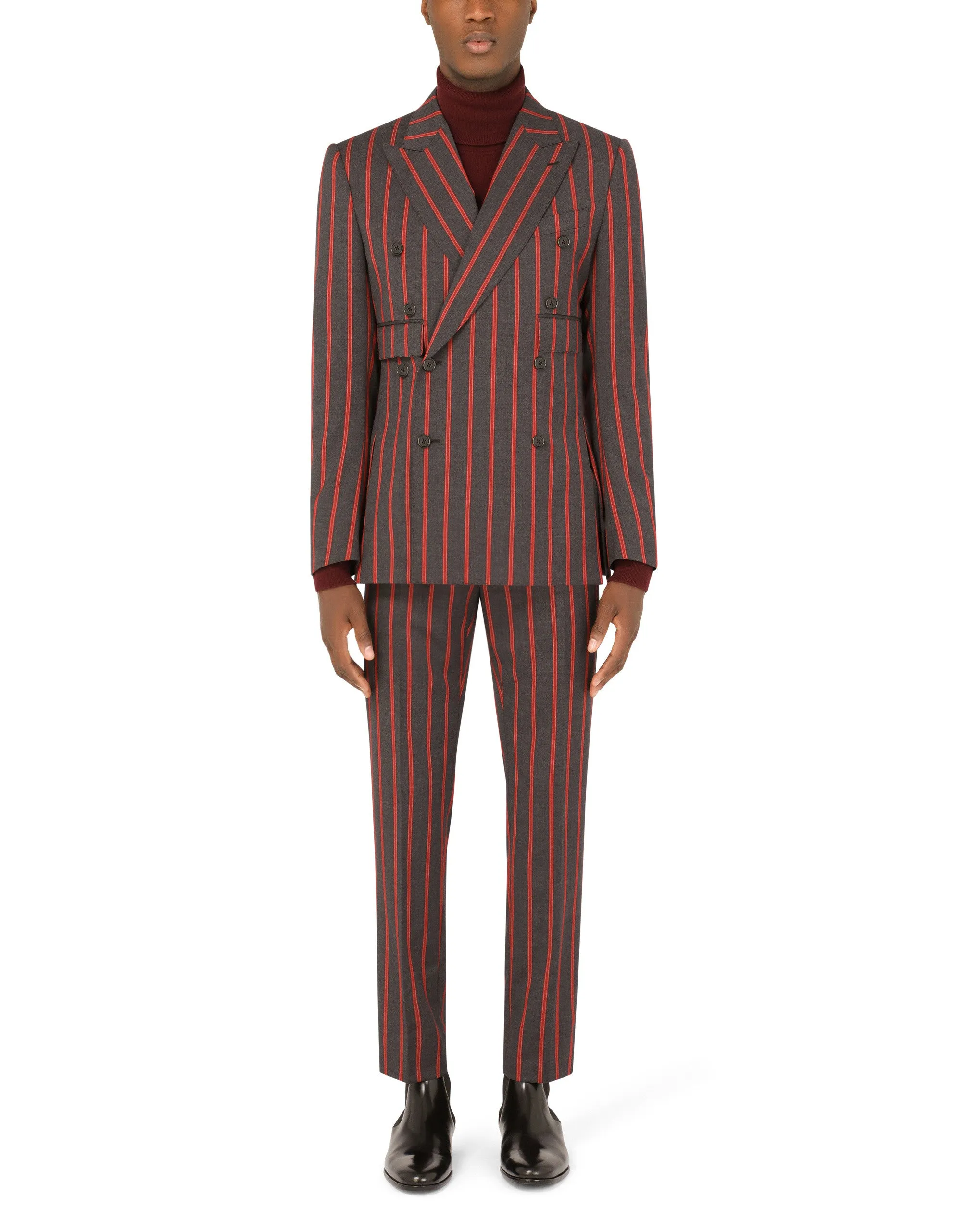 Double-breasted pinstripe wool Sicilia-fit suit