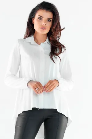 Draped Long-Sleeve Relaxed Shirt