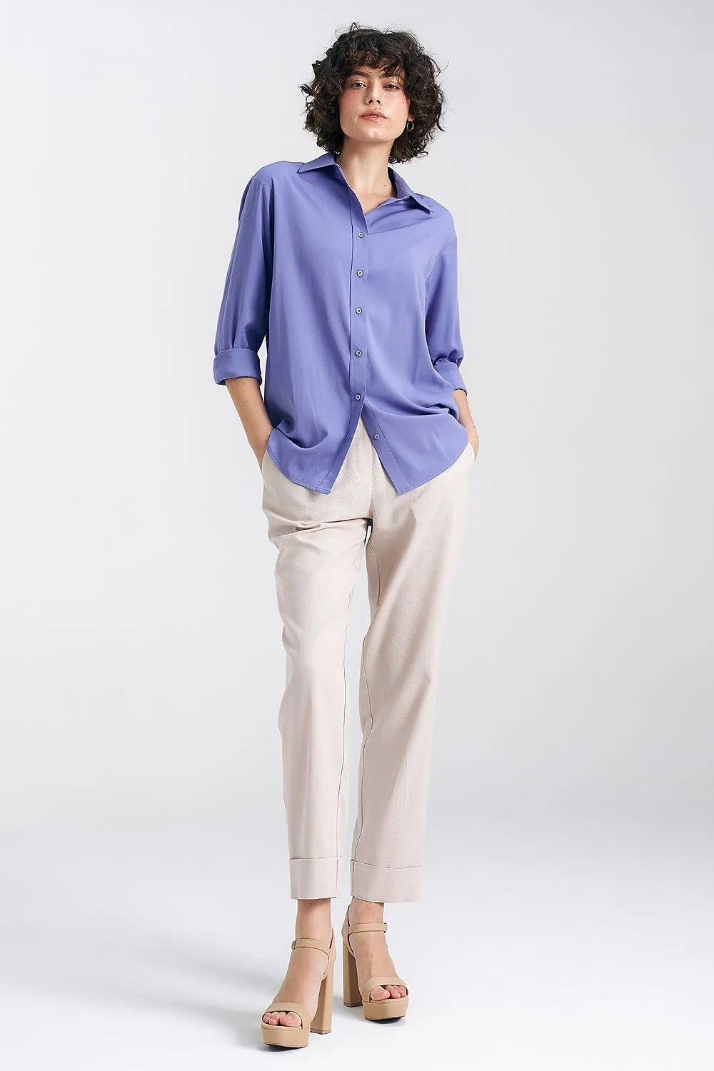 Draped Oversize Viscose Shirt