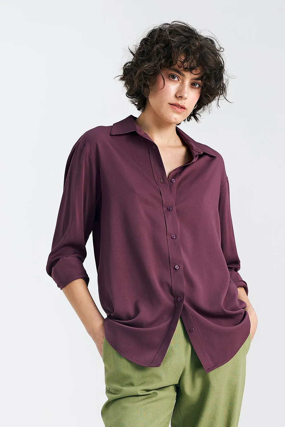Draped Oversize Viscose Shirt