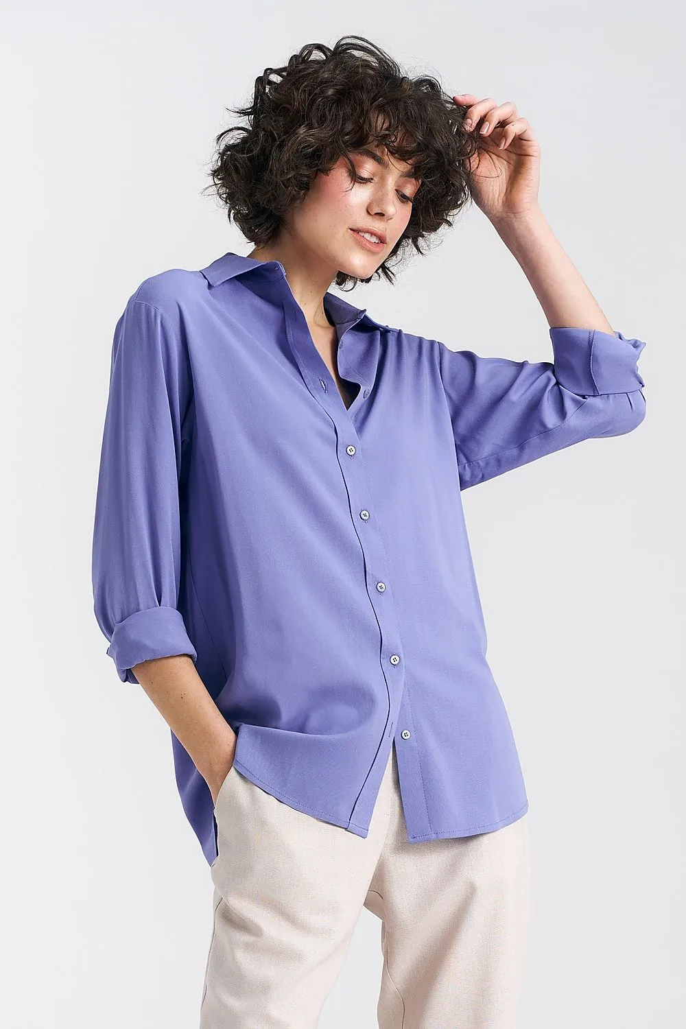 Draped Oversize Viscose Shirt