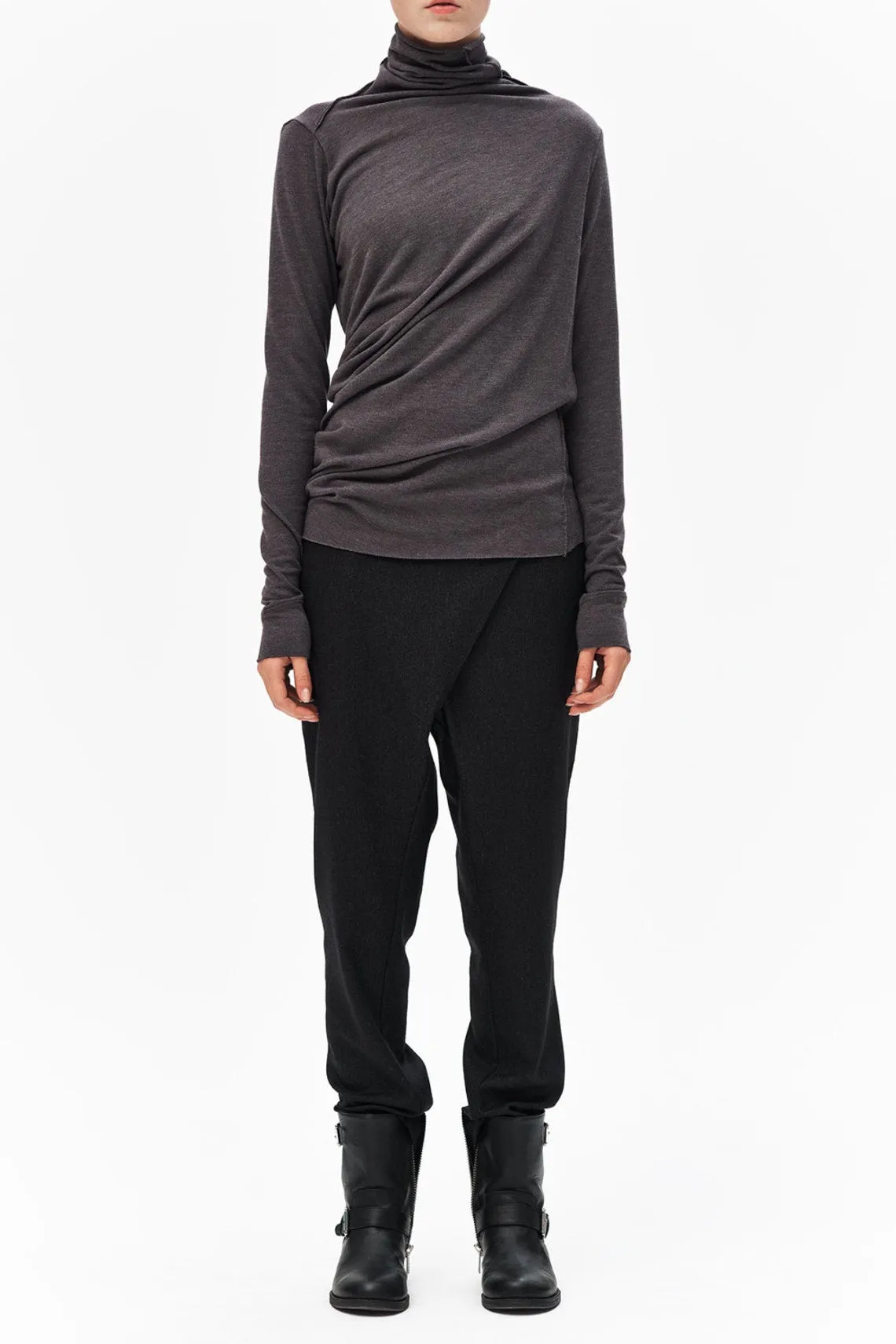 DRAPED TURTLENECK TOP