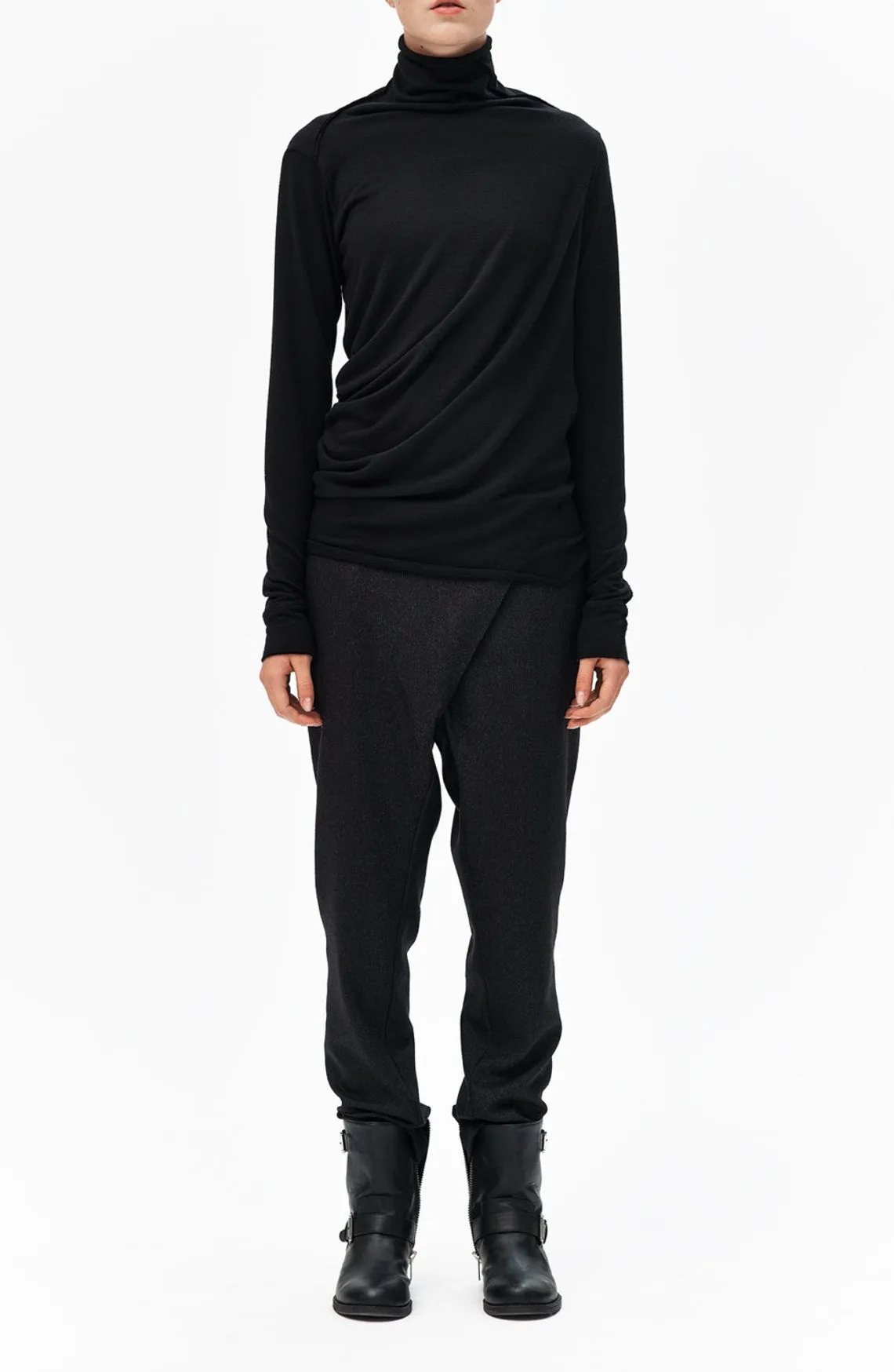 DRAPED TURTLENECK TOP