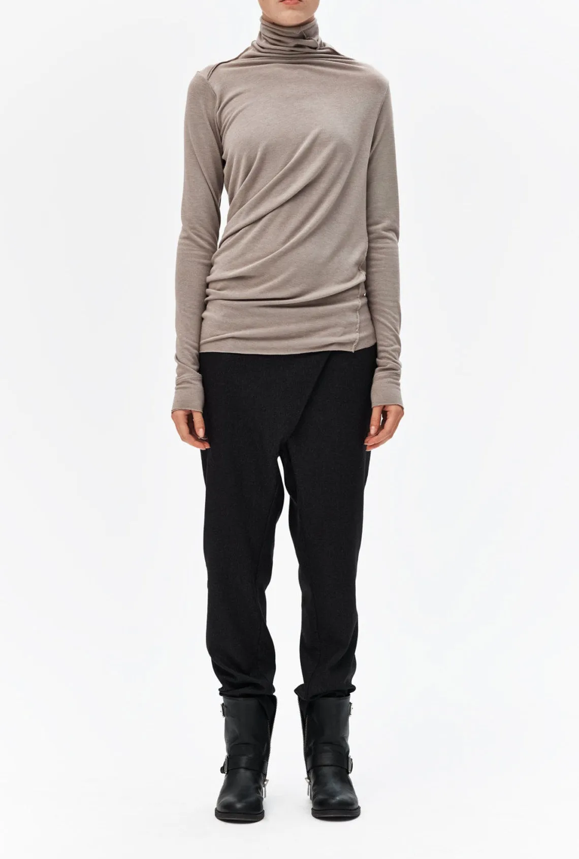 DRAPED TURTLENECK TOP