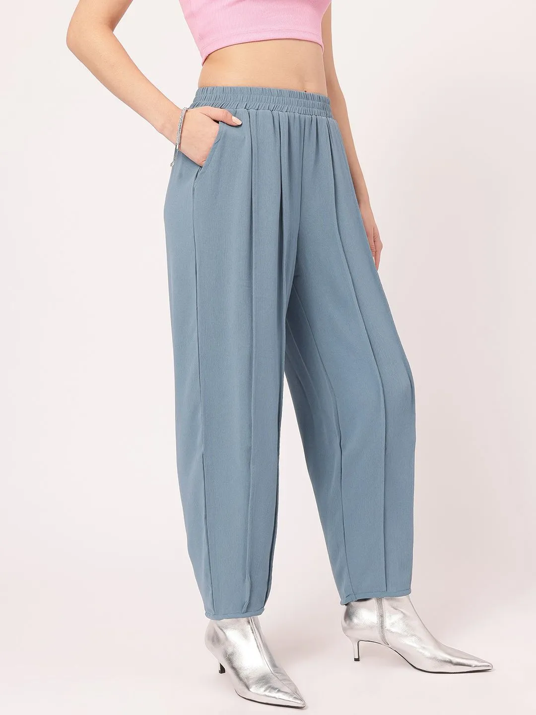 DressBerry Women Structured Statement Pleated Trousers
