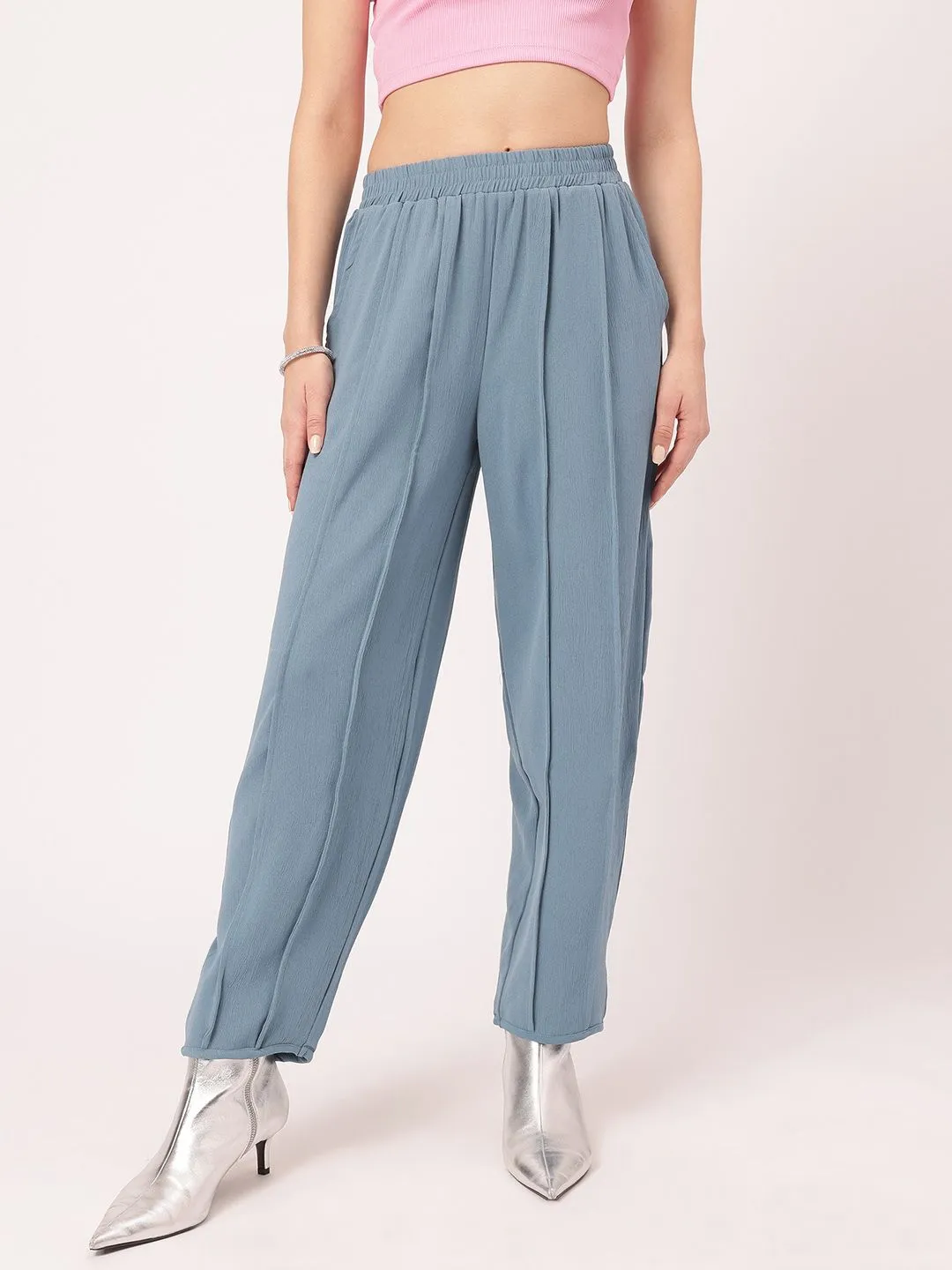DressBerry Women Structured Statement Pleated Trousers