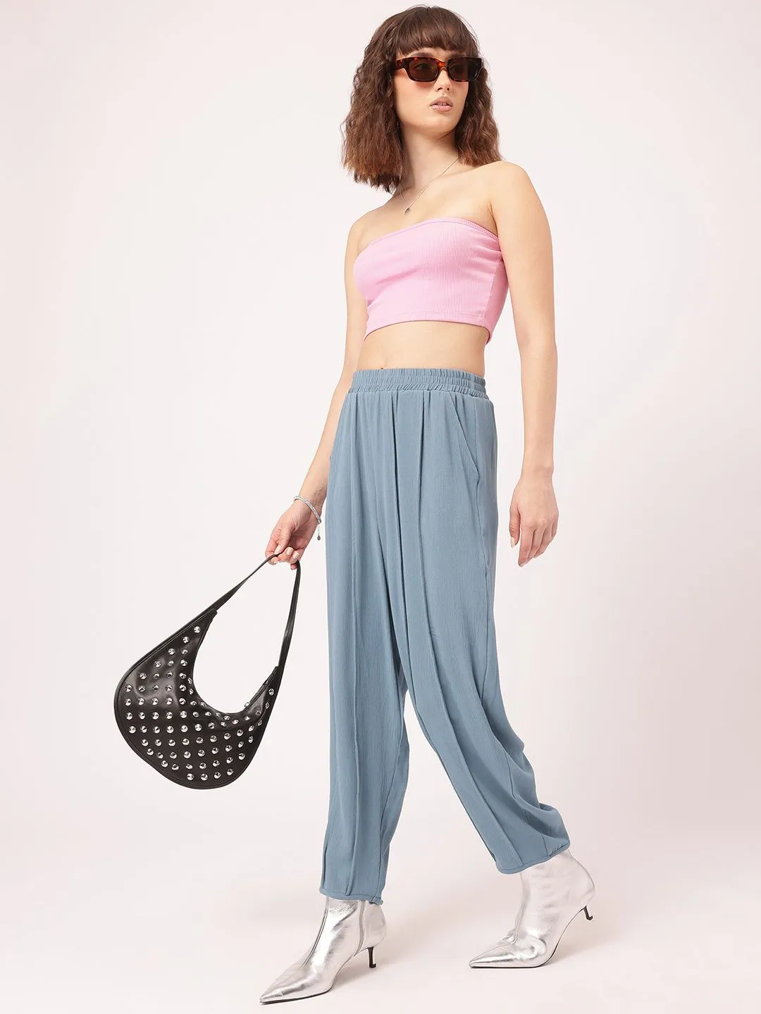 DressBerry Women Structured Statement Pleated Trousers