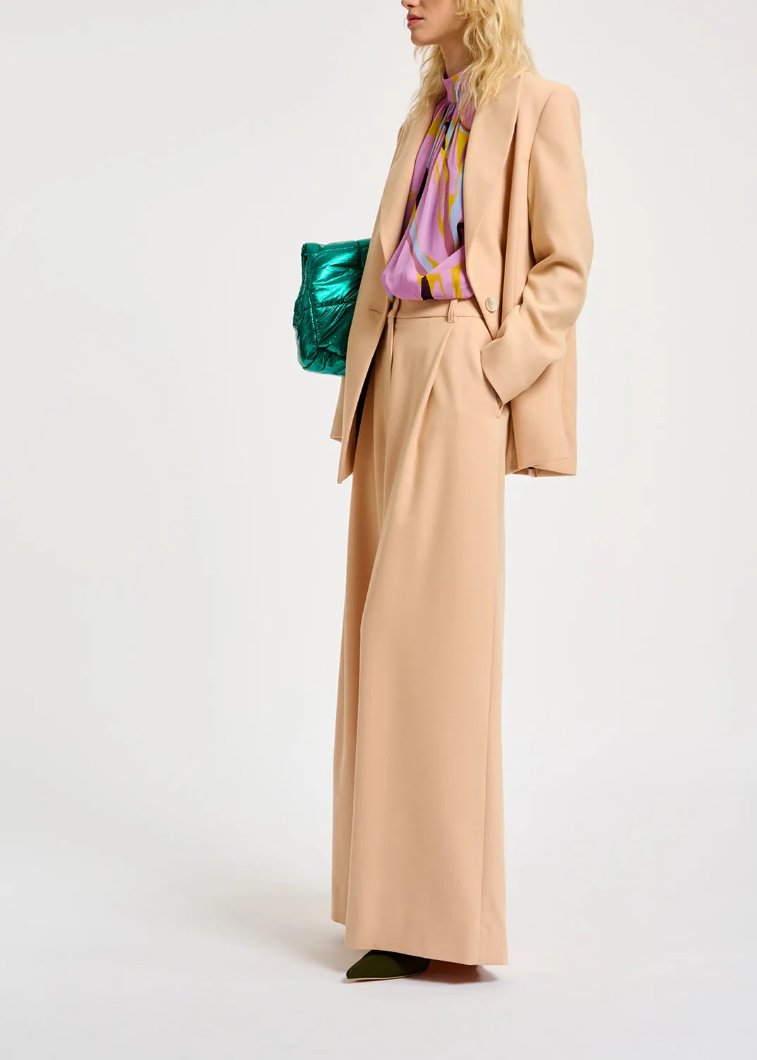 Ecru single-breasted blazer