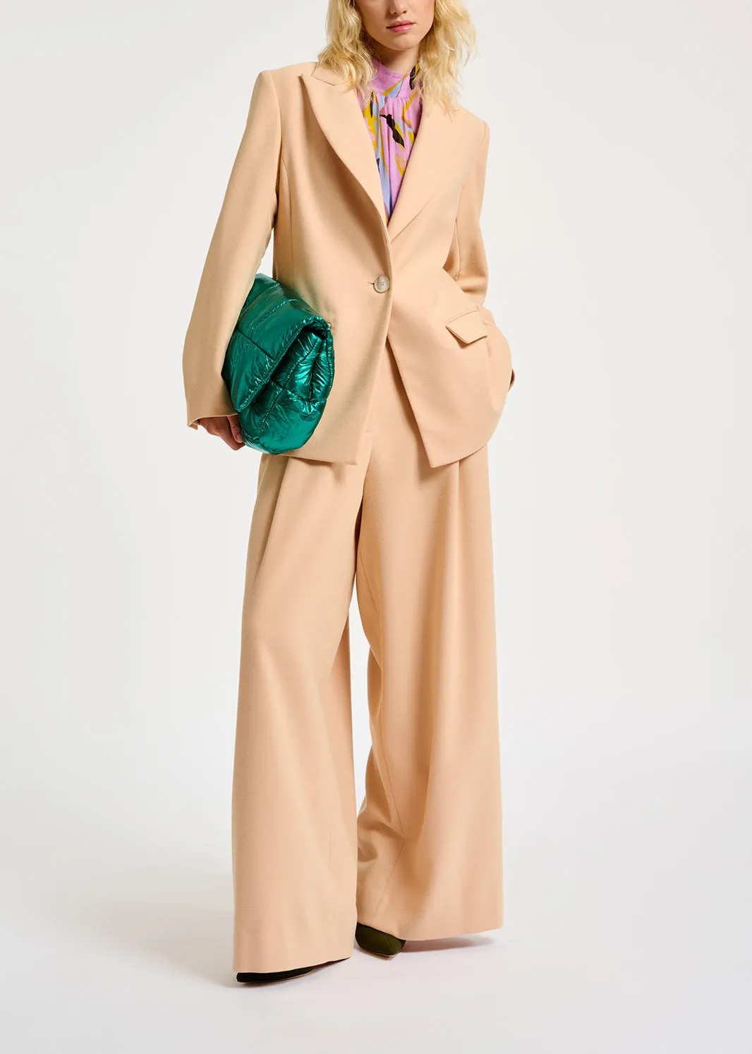Ecru single-breasted blazer
