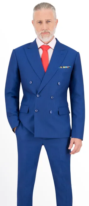Electric Blue Self Stripe Suit