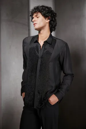 Embroidered Crepe Shirt
