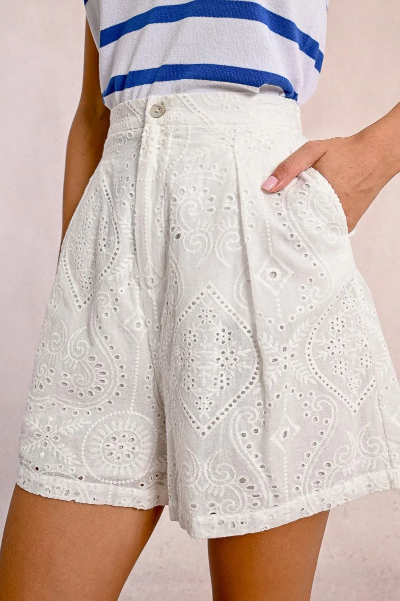 ENGLISH EMBROIDERY SHORTS