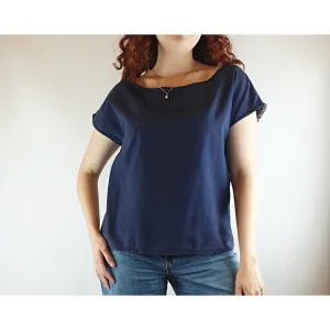 Essaye by Surface Art blue cotton tee shirt size S (best fits size 10)