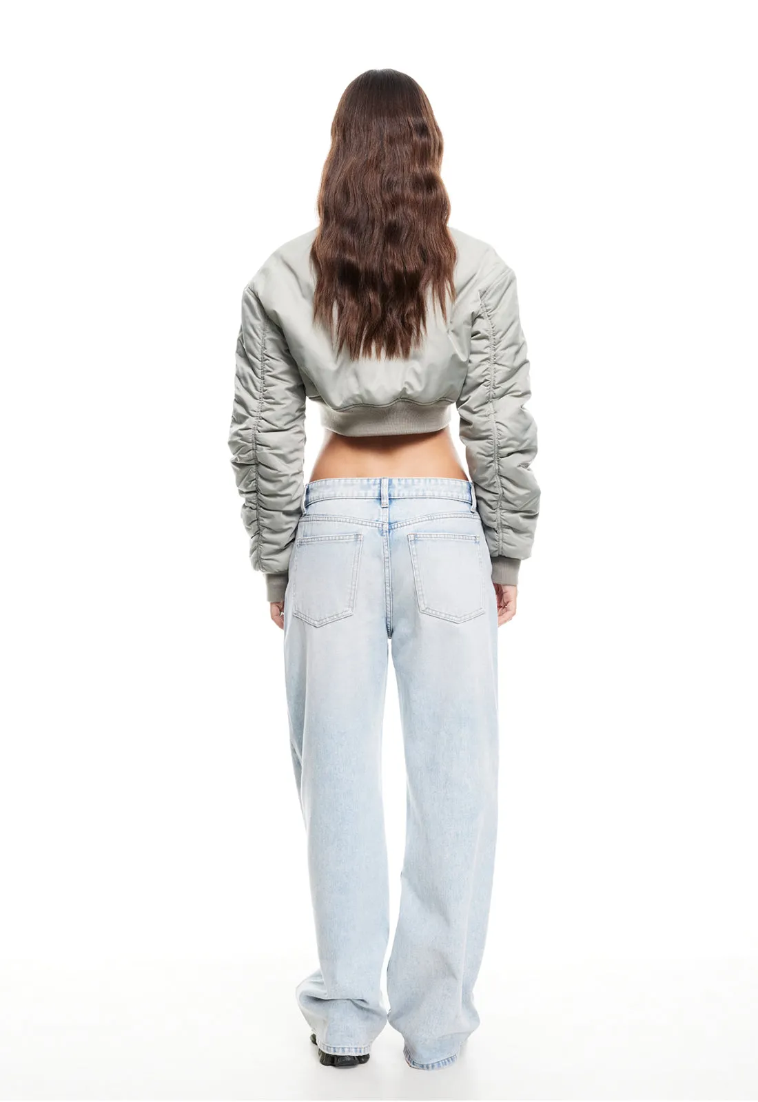 ESSENTIAL CROPPED BOMBER - MATCHA