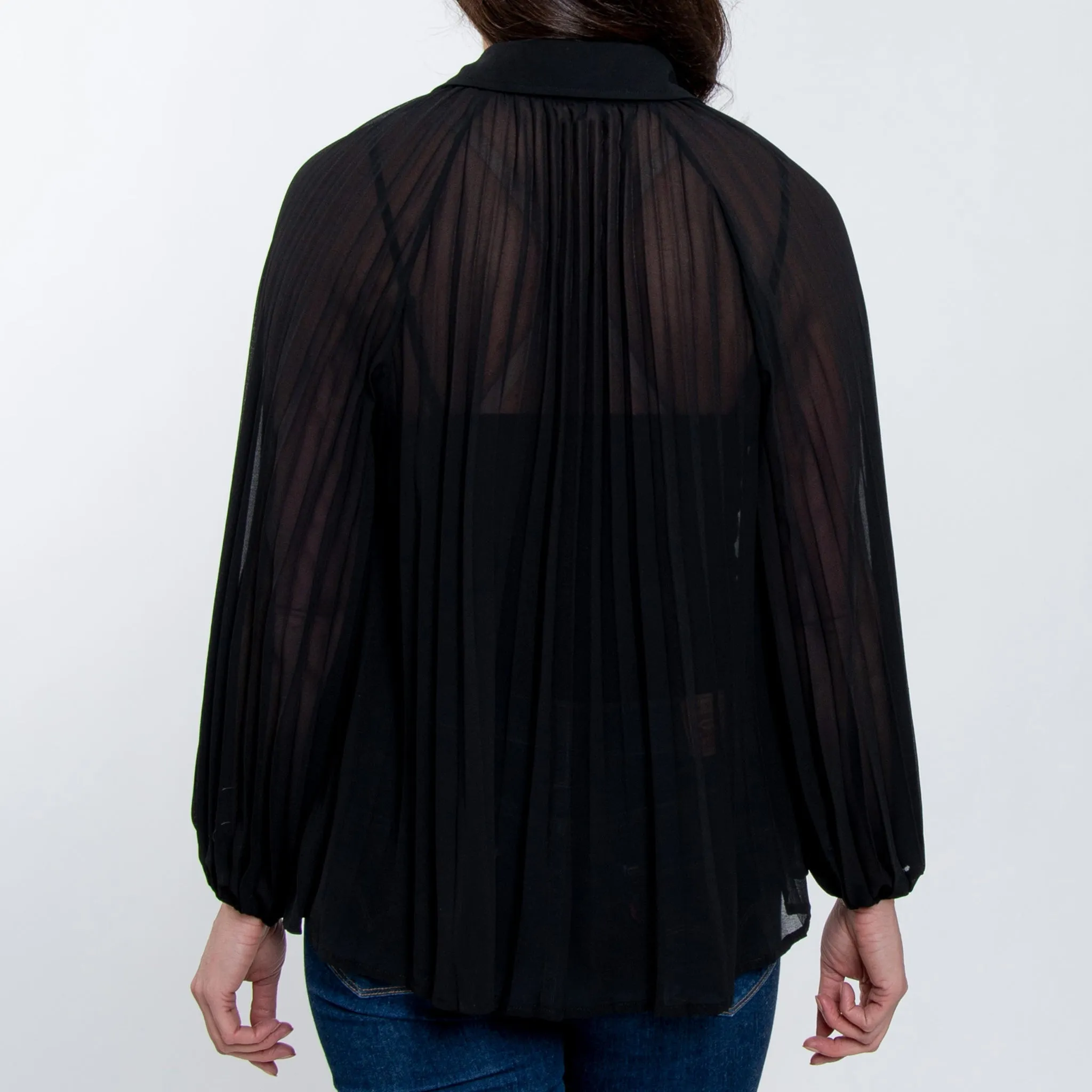 Essie Pleated Button Up Blouse