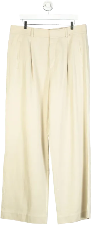 EVERLANE Cream The Draper Pleated Pant UK 16