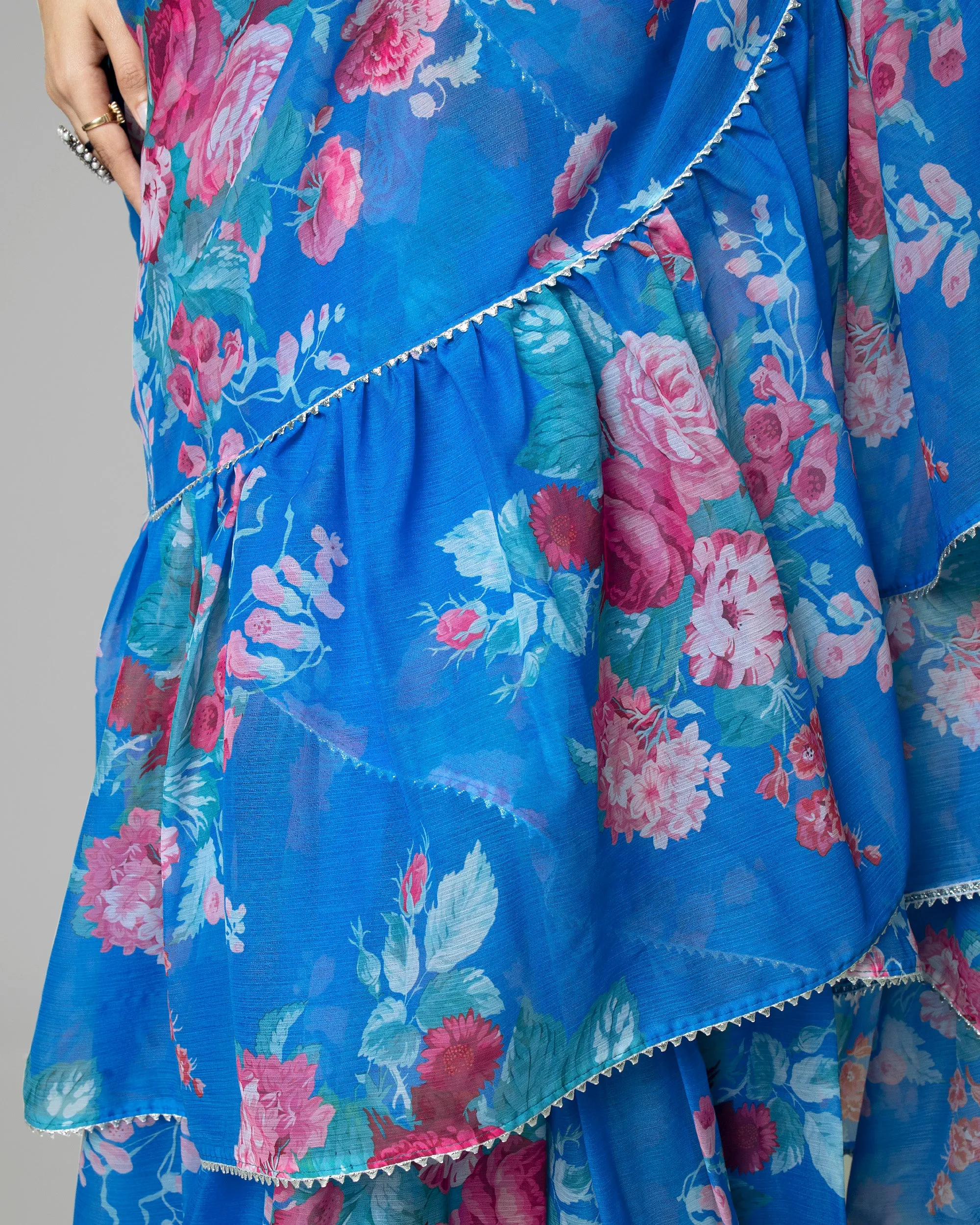 Exclusive Ruffled Designer Pre-Draped Saree
