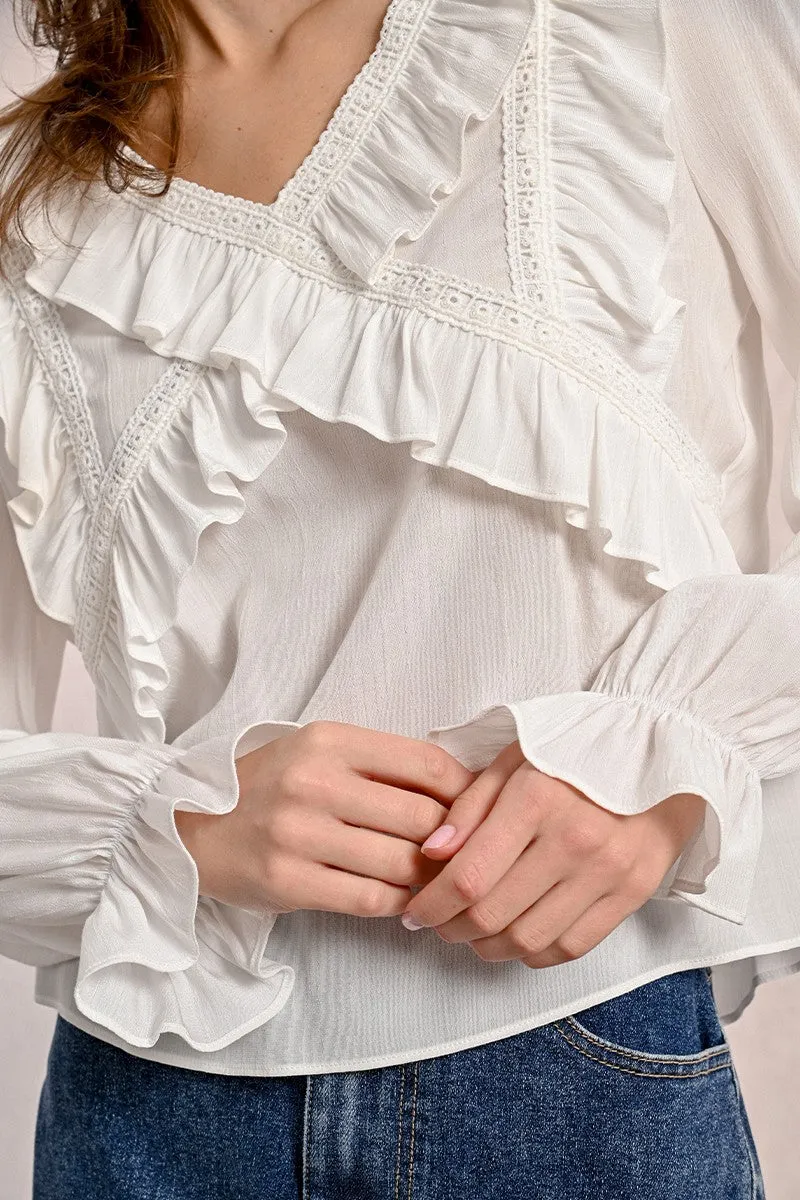 FANCY MULTI-RUFFLE TOP