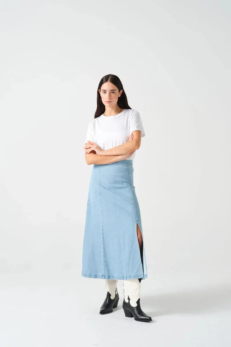 Faye Slip Skirt - Oceanic Blue