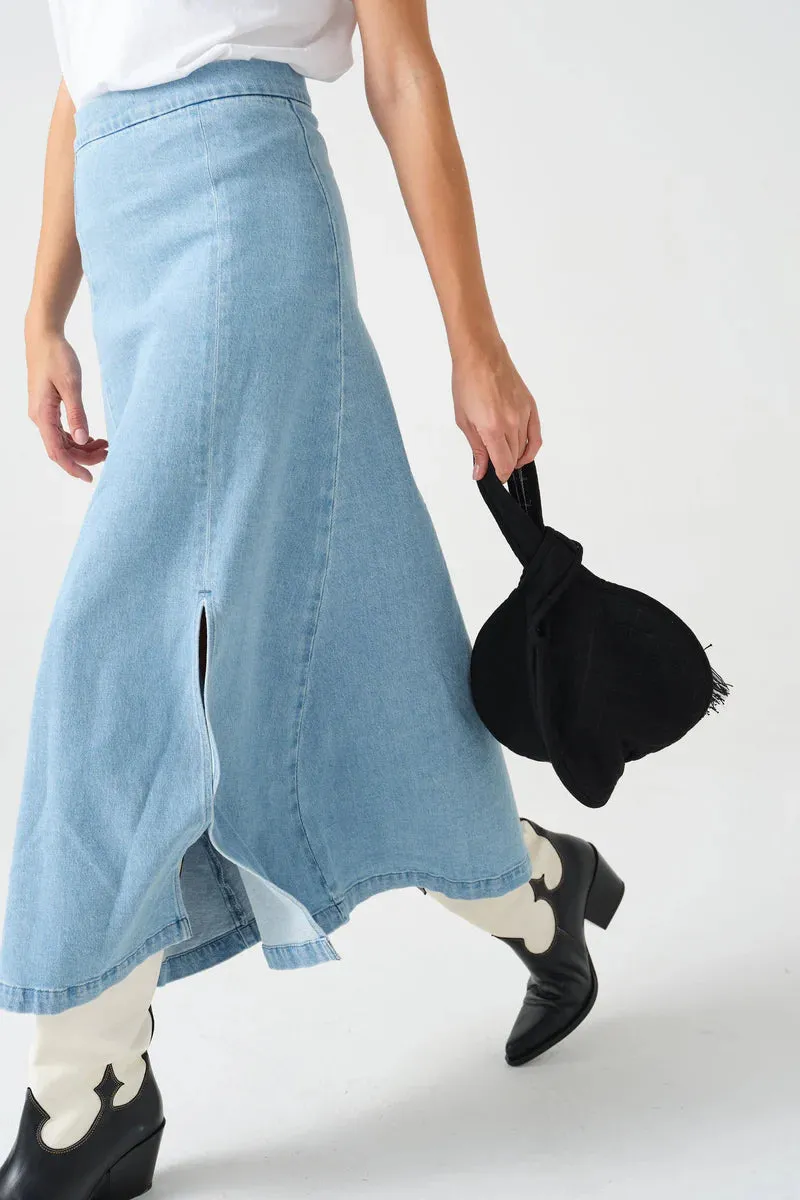 Faye Slip Skirt - Oceanic Blue