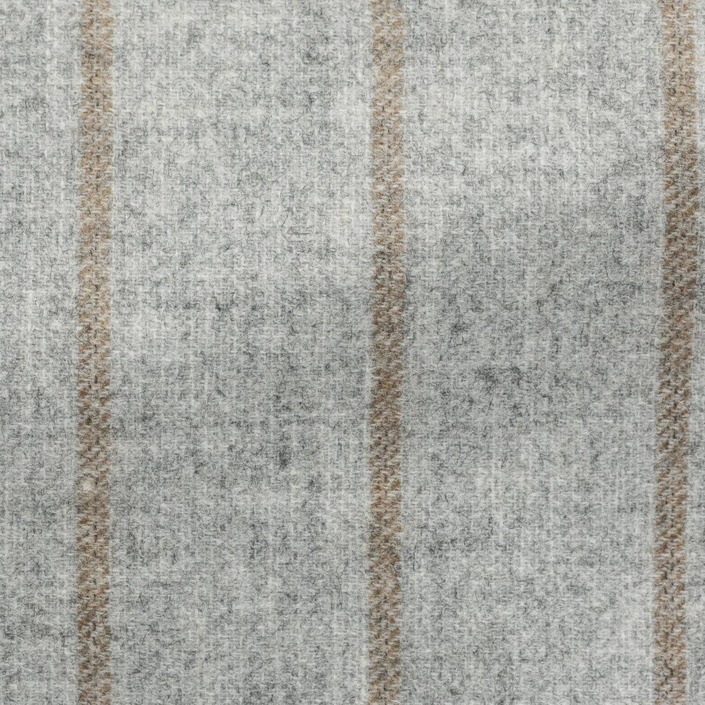 Ferla Stone Grey Alpaca & Merino Wool Blend with Cinnamon Chalk Stripe
