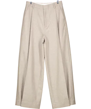 Filippa K Grey Wide Pleated Flannel Trousers UK 8
