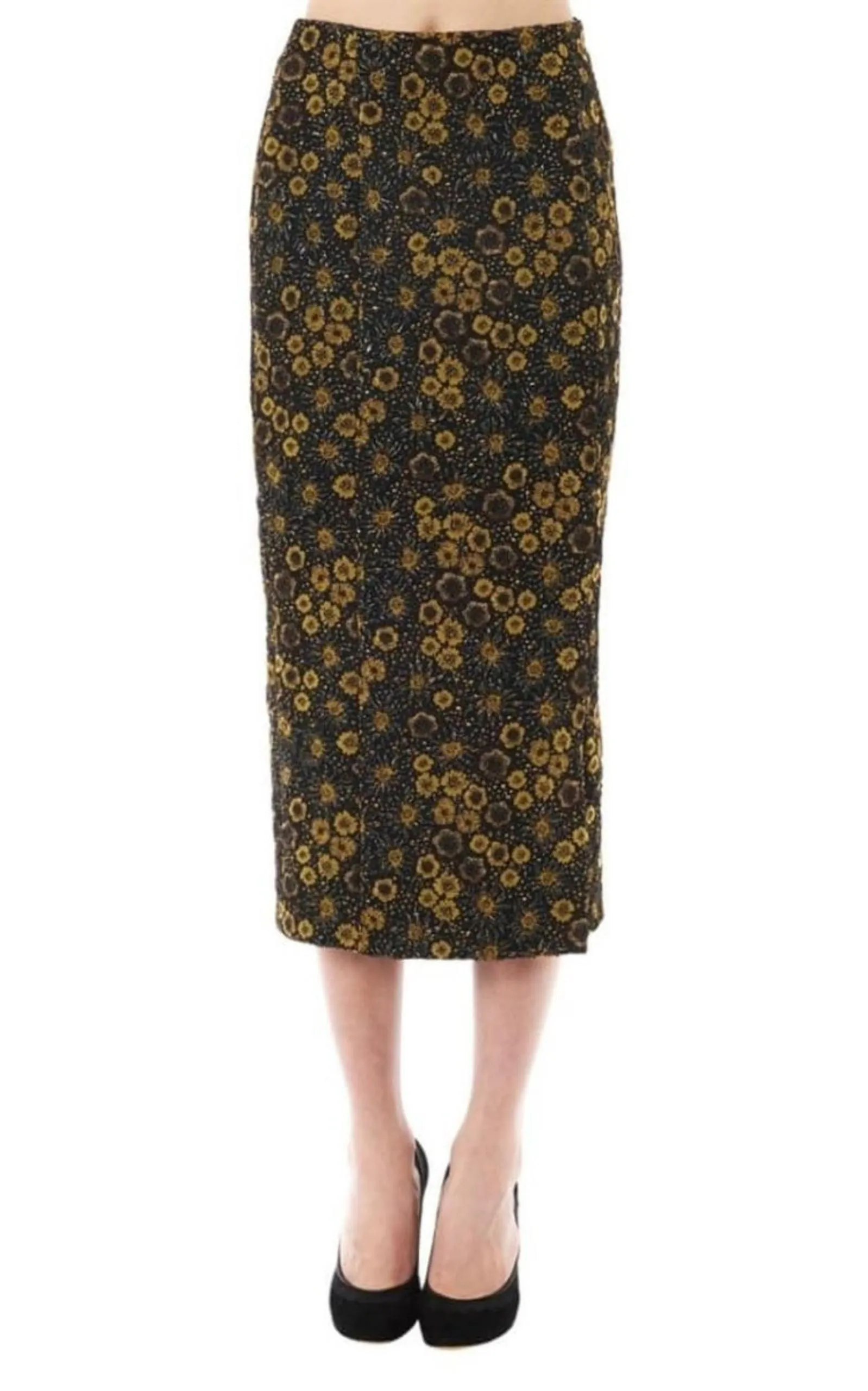 Floral Jacquard Pencil Skirt
