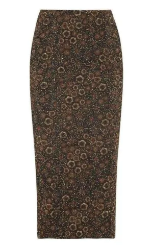 Floral Jacquard Pencil Skirt