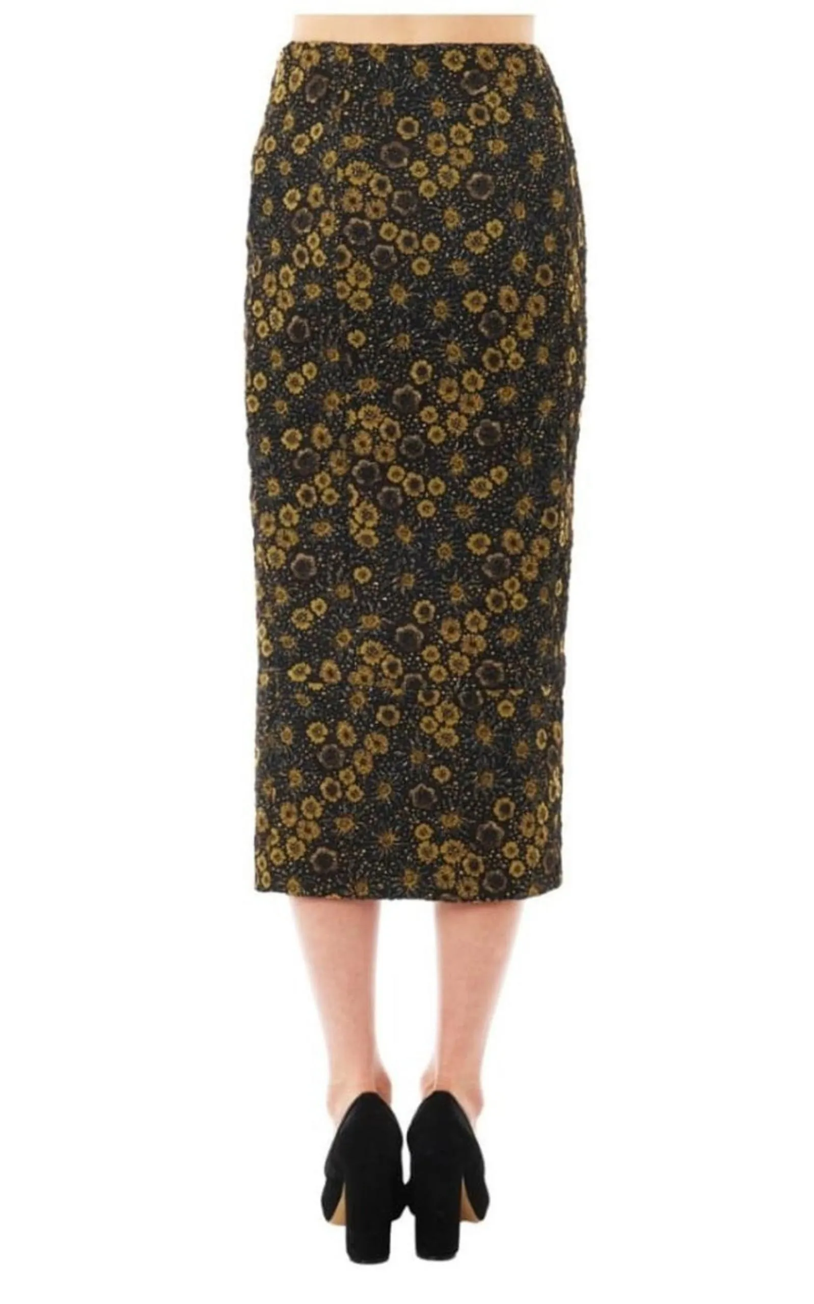 Floral Jacquard Pencil Skirt