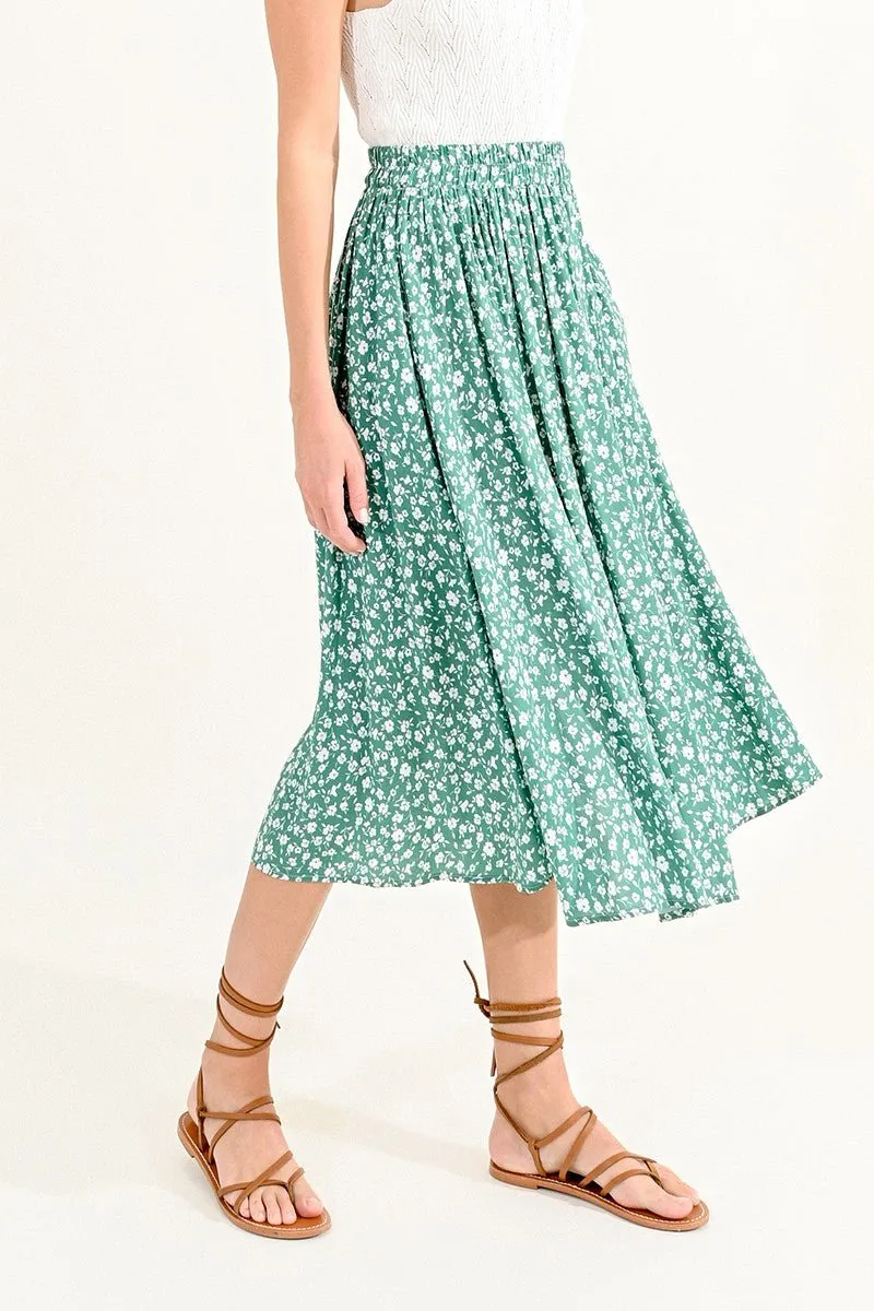 FLORAL MIDI SKIRT