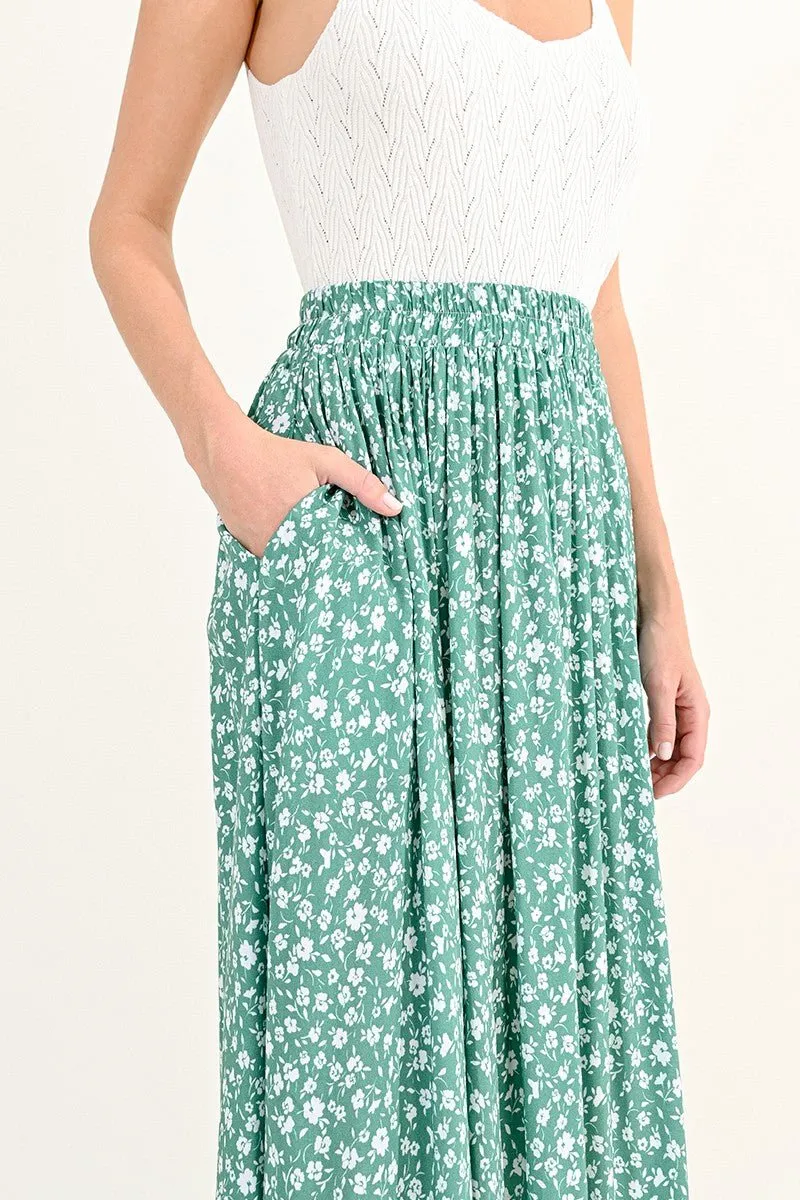 FLORAL MIDI SKIRT
