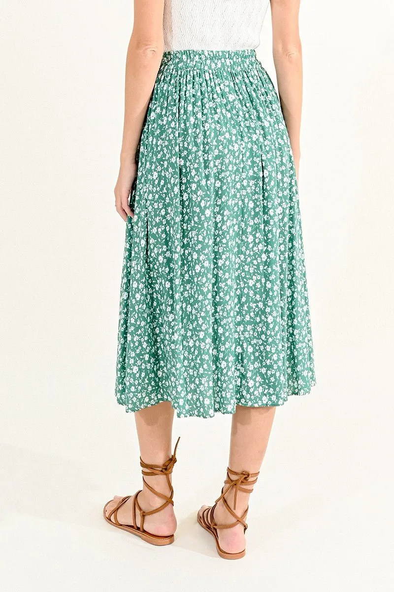 FLORAL MIDI SKIRT