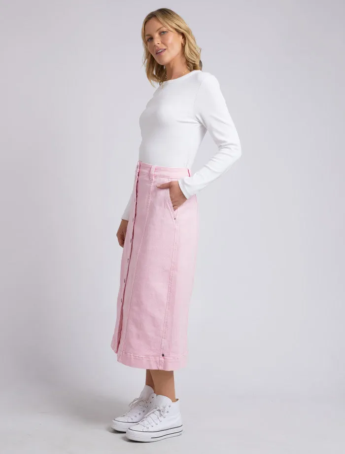 Florence Button Thru Skirt Splendid Pink