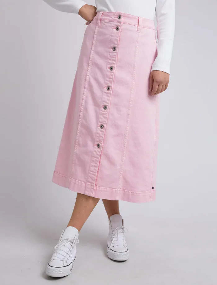 Florence Button Thru Skirt Splendid Pink