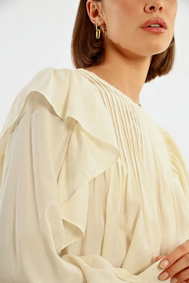 FLUID RUFFLED BLOUSE