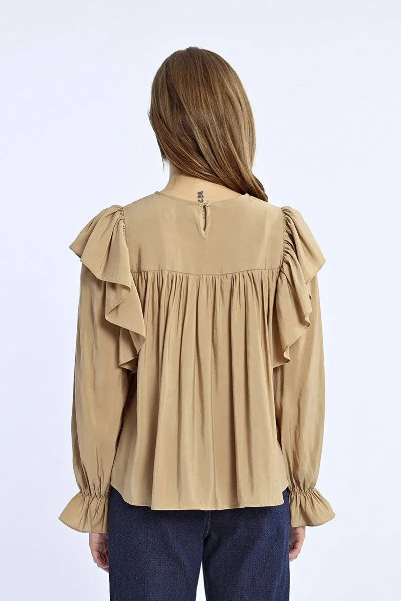 FLUID RUFFLED BLOUSE