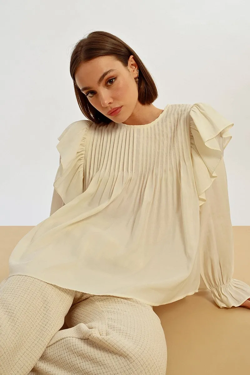 FLUID RUFFLED BLOUSE