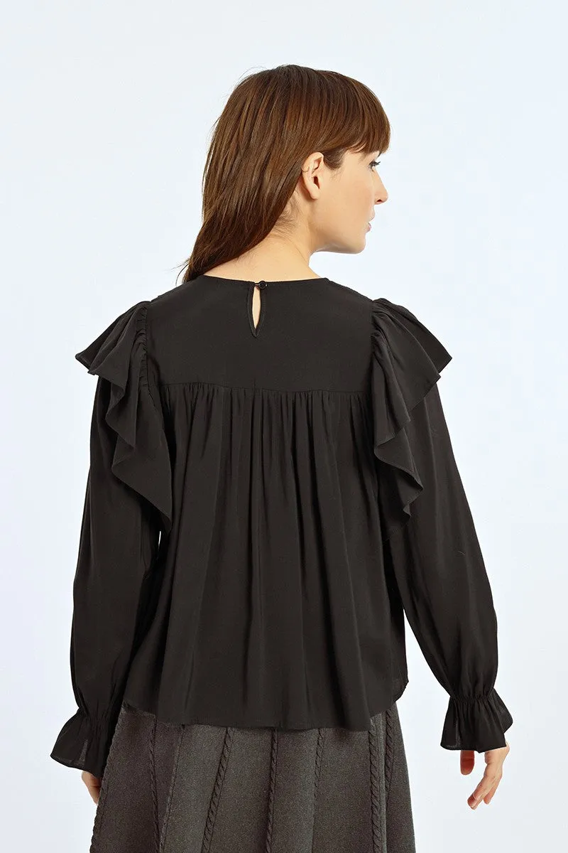 FLUID RUFFLED BLOUSE