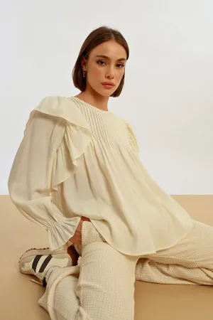 FLUID RUFFLED BLOUSE