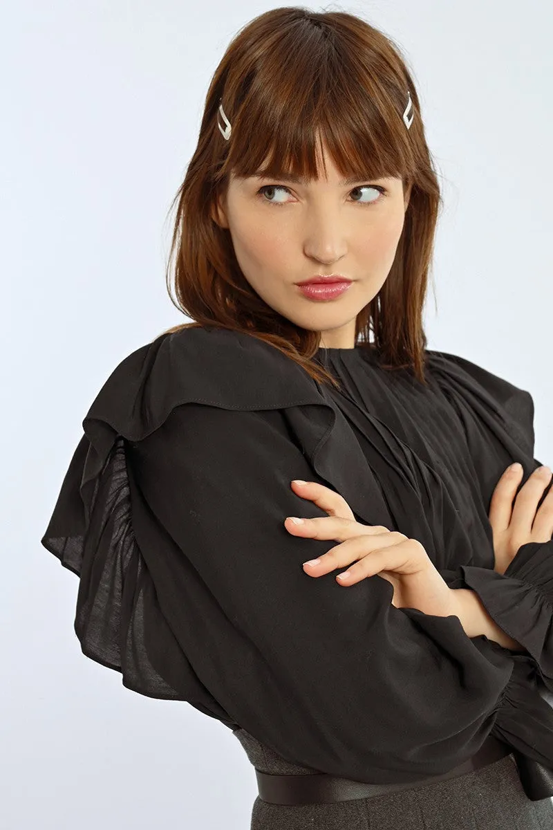 FLUID RUFFLED BLOUSE