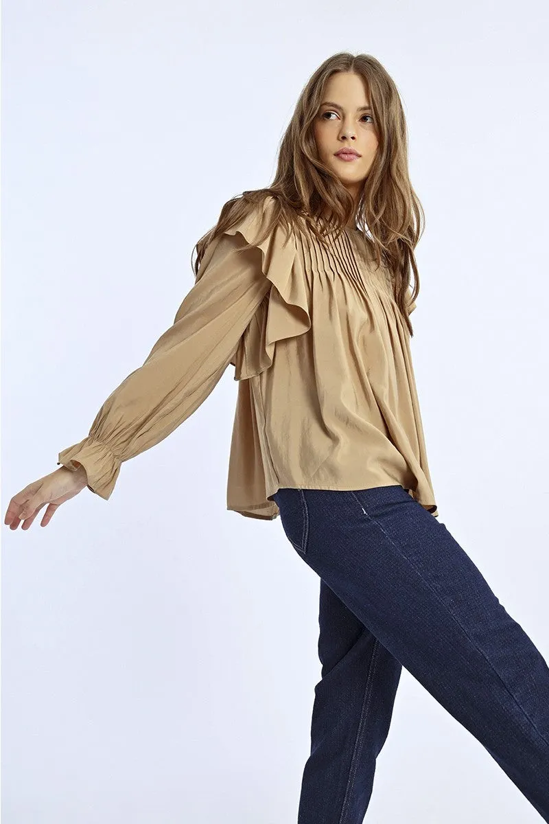 FLUID RUFFLED BLOUSE