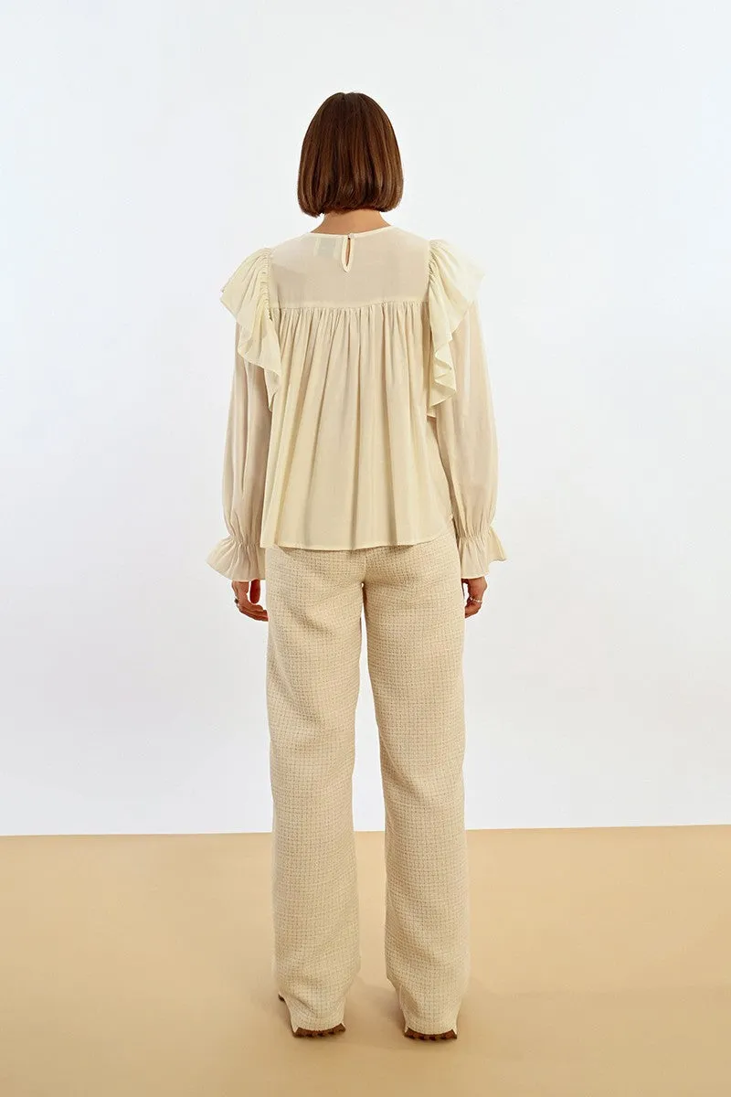 FLUID RUFFLED BLOUSE